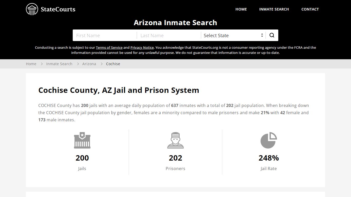 Cochise County, AZ Inmate Search - StateCourts