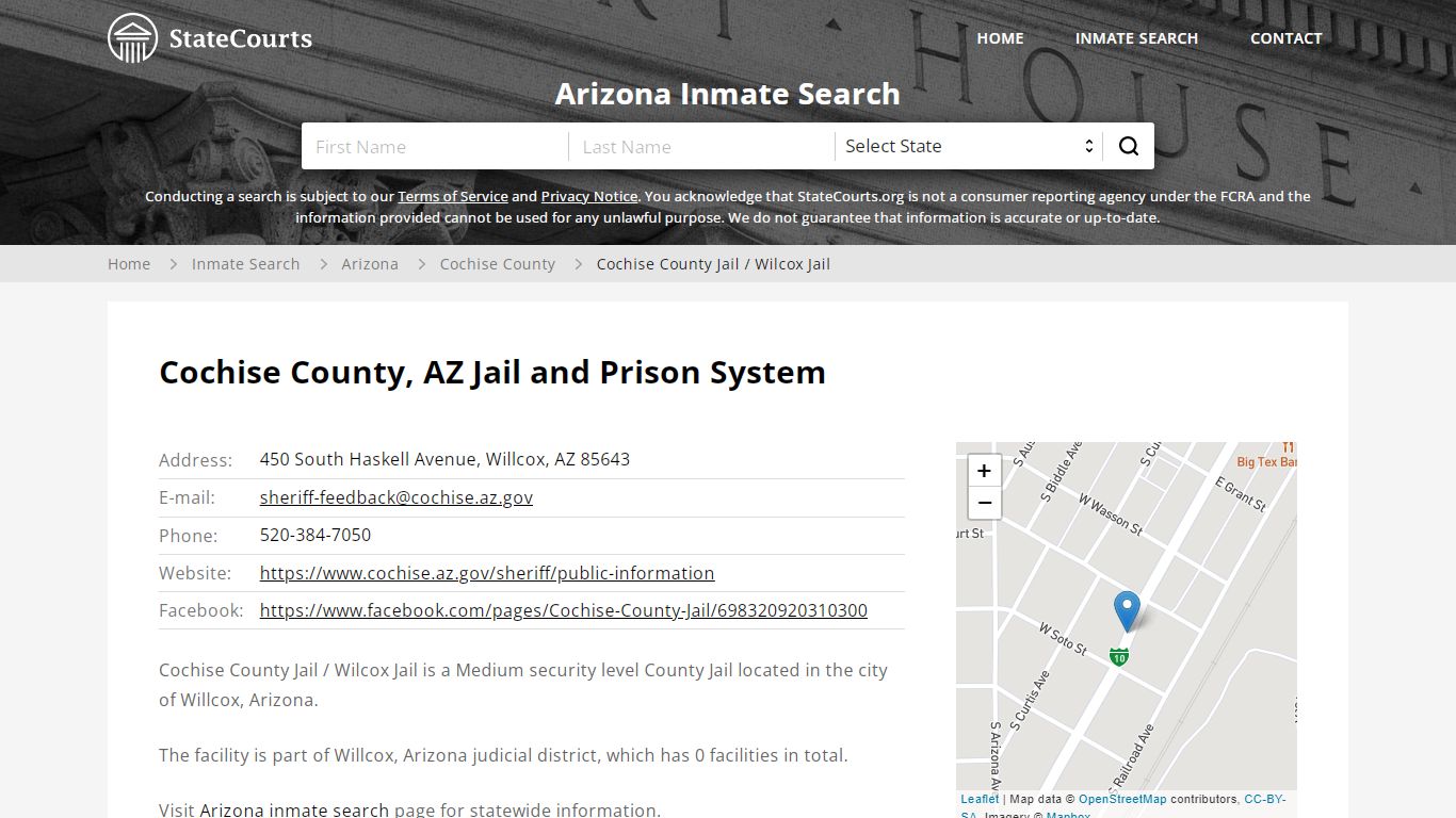 Cochise County Jail / Wilcox Jail Inmate Records Search ...